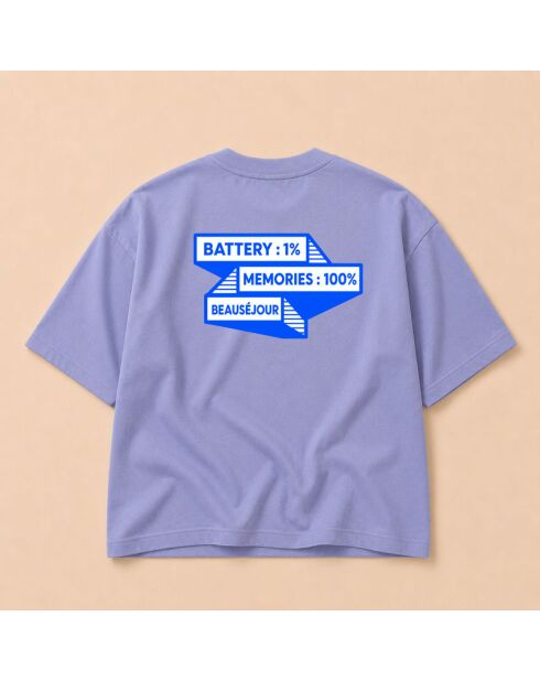 T-shirt boxy 100% Memories lavender in cotone