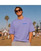T-shirt boxy 100% Memories lavender in cotone