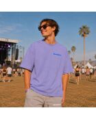 T-shirt boxy 100% Memories lavender in cotone