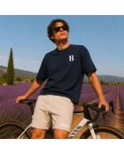 Boxy T-Shirt aus Baumwolle Marineblau Marineblau