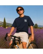 Boxy T-Shirt aus Baumwolle Marineblau Marineblau