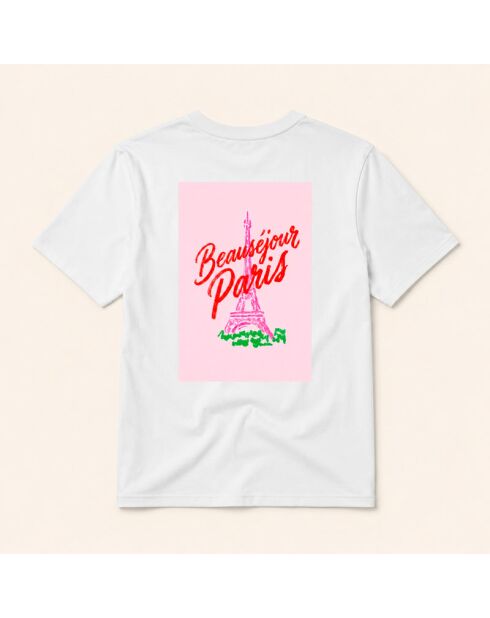 Weißes Eiffelturm-Baumwoll-T-Shirt