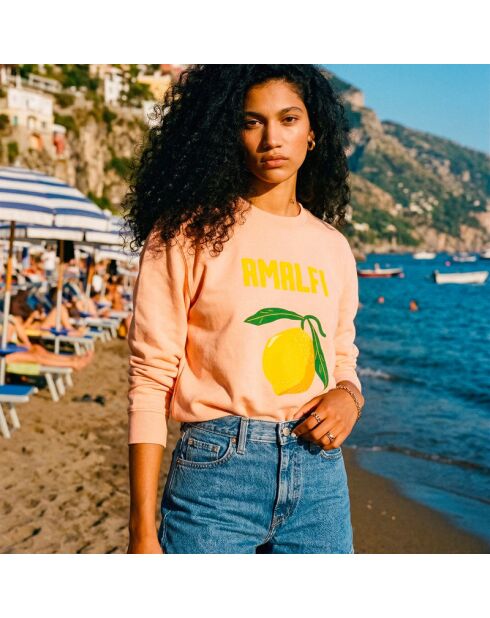 Sweatshirt van perzikkatoen Amalfi