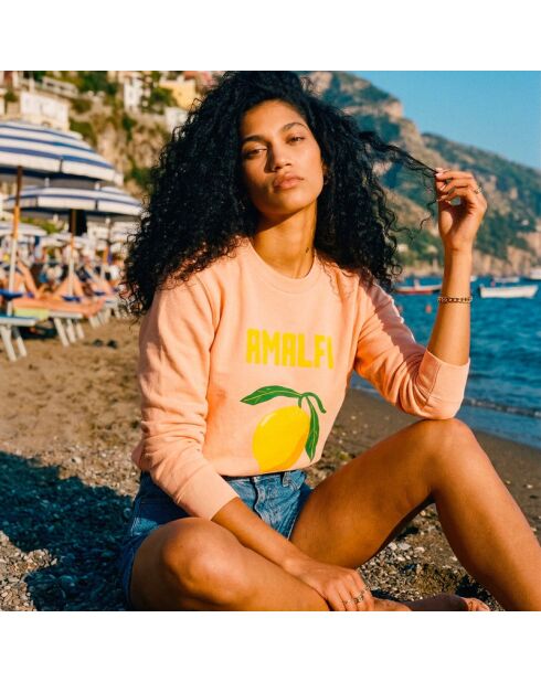 Sweatshirt van perzikkatoen Amalfi