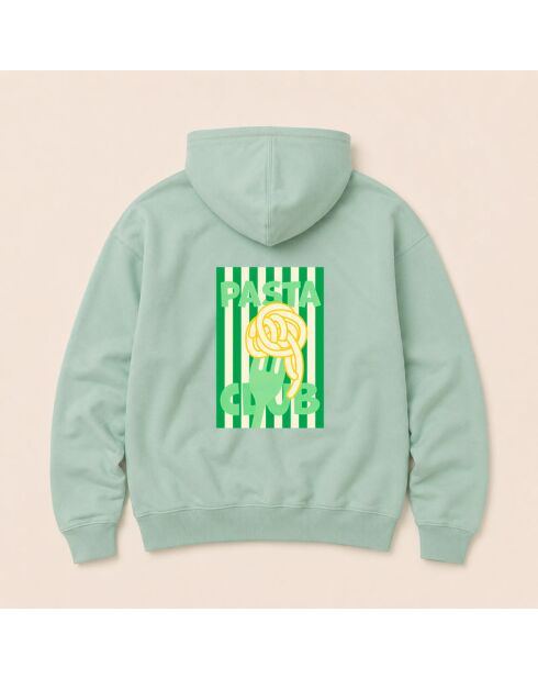 Hoodie en coton Pasta Club aloé