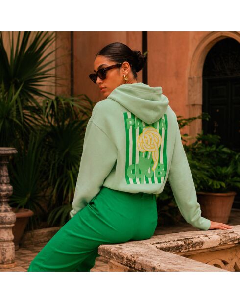 Hoodie en coton Pasta Club aloé