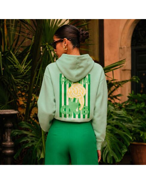 Hoodie en coton Pasta Club aloé