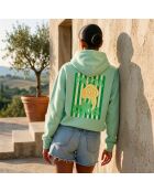 Hoodie en coton Pasta Club aloé