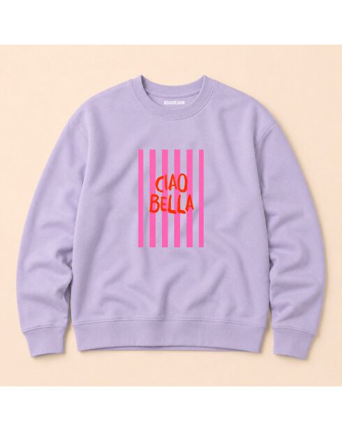 Ciao Bella sweatshirt van lavendelkleurig katoen