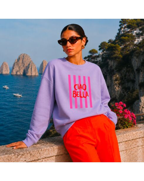 Ciao Bella sweatshirt van lavendelkleurig katoen