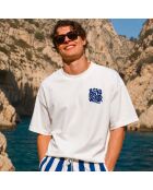Boxy wit T-shirt van Marseillekatoen in wit katoen