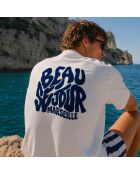 Boxy wit T-shirt van Marseillekatoen in wit katoen