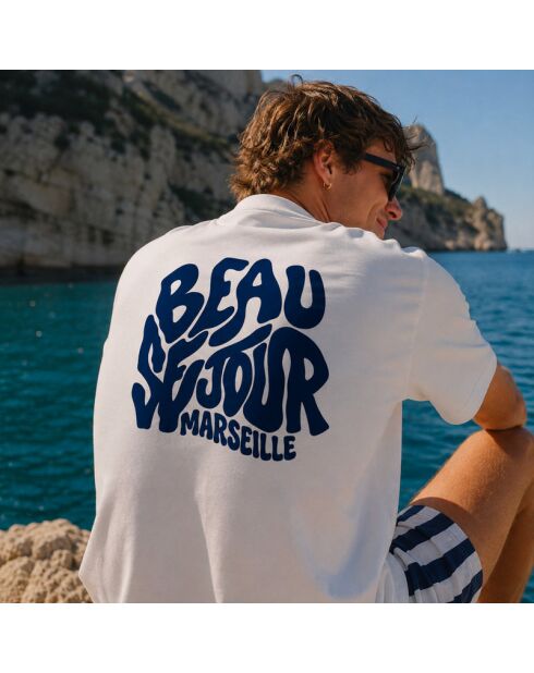 Boxy wit T-shirt van Marseillekatoen in wit katoen