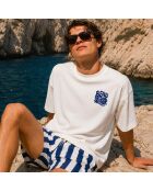 Boxy wit T-shirt van Marseillekatoen in wit katoen