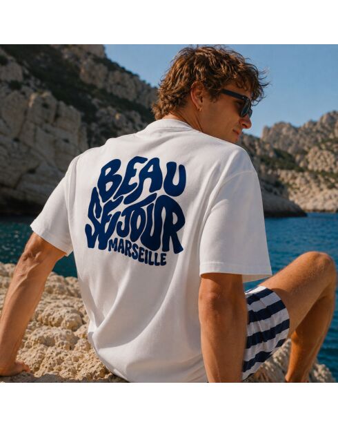 Boxy wit T-shirt van Marseillekatoen in wit katoen