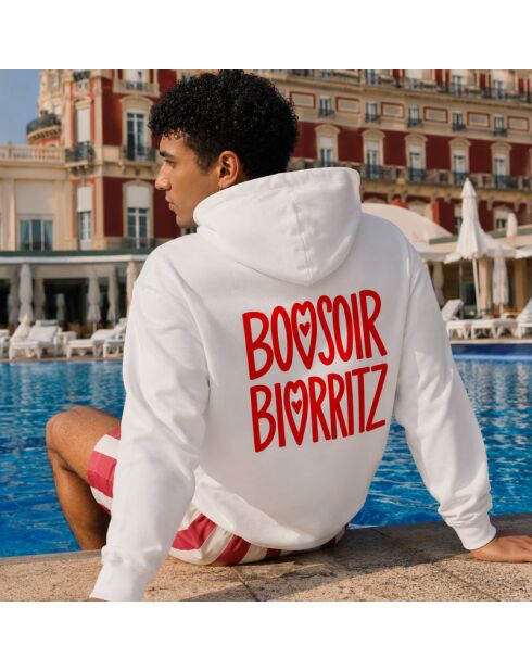 Hoodie en coton Bonsoir Biarritz blanc