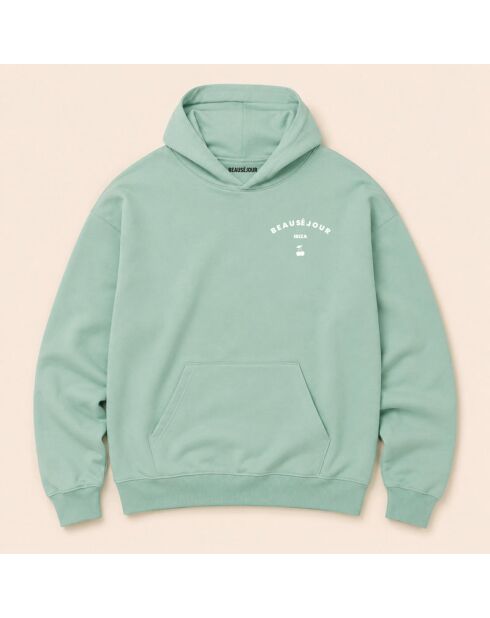 Ibiza mintkleurige katoenen hoodie