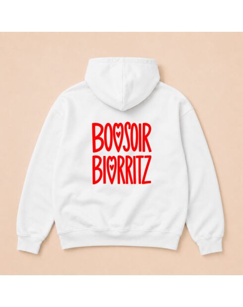 Hoodie en coton Bonsoir Biarritz blanc