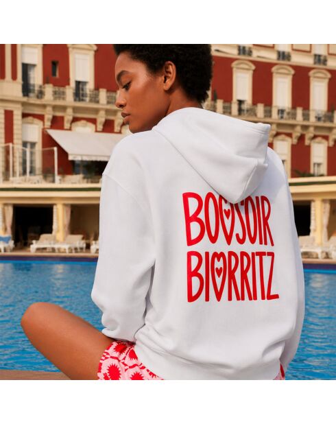 Hoodie en coton Bonsoir Biarritz blanc