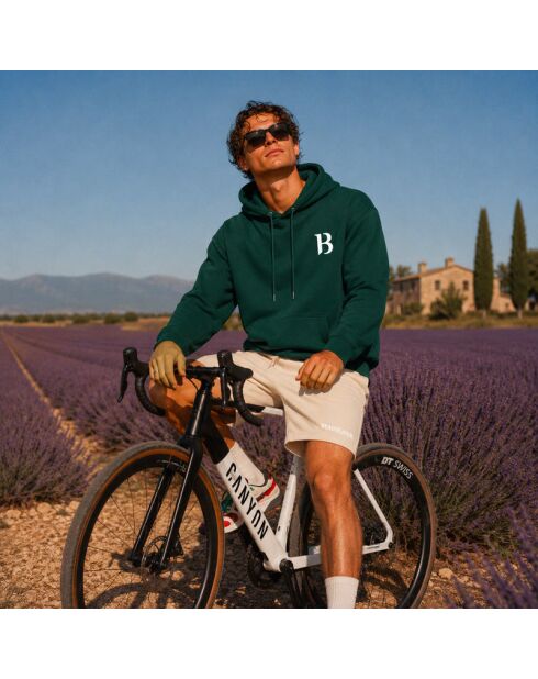 Hoodie en coton B vert