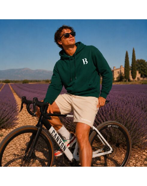 Hoodie en coton B vert