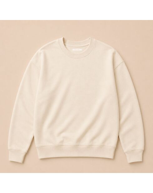 Sweatshirt en coton Tennis crème