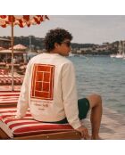 Sweatshirt en coton Tennis crème