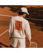 Sweatshirt en coton Tennis crème