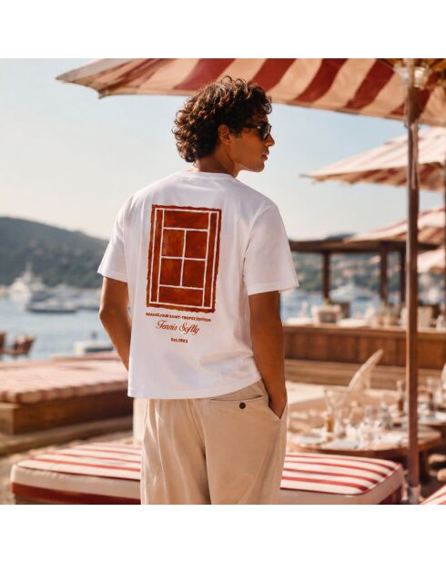T-shirt da tennis bianca in cotone