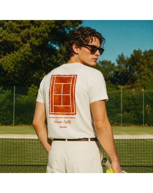 T-shirt da tennis bianca in cotone