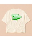 Boxy T-shirt van 100% Memories crèmekleurig katoen