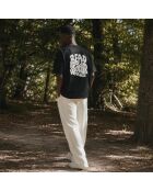 T-shirt nera in cotone Boxy Paris