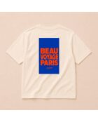 Cremefarbenes Baumwoll-T-Shirt Beau Voyage Paris