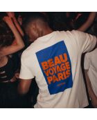 Cremefarbenes Baumwoll-T-Shirt Beau Voyage Paris
