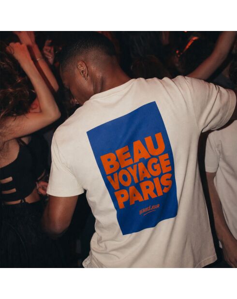 Cremefarbenes Baumwoll-T-Shirt Beau Voyage Paris