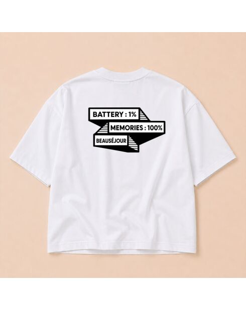 Boxy T-shirt van 100% Memories van wit katoen
