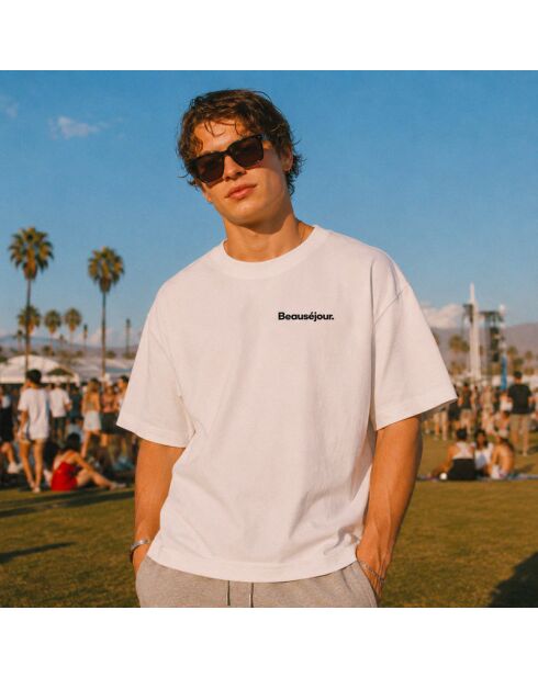 Boxy T-shirt van 100% Memories van wit katoen