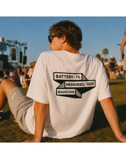 Boxy T-shirt van 100% Memories van wit katoen