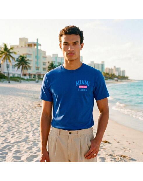 T-shirt Miami in cotone blu royal