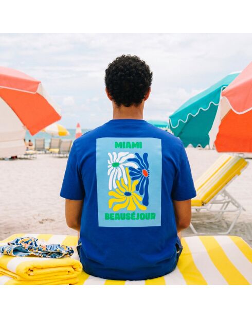 T-shirt Miami in cotone blu royal