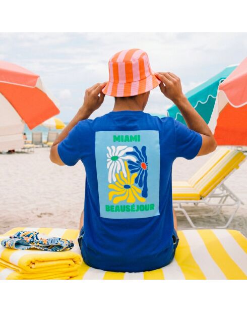 T-shirt Miami in cotone blu royal