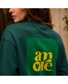 Sudadera de algodón verde Amore