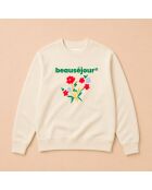 Sweat en coton Flowers crème