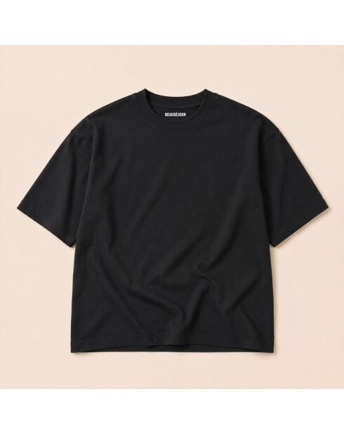 Boxy Summer Archives zwart katoenen T-shirt