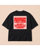 Boxy Summer Archives schwarzes Baumwoll-T-Shirt
