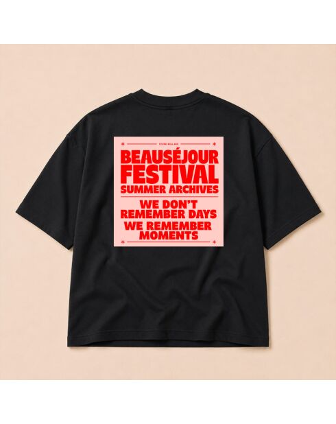 Boxy Summer Archives zwart katoenen T-shirt