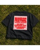 Boxy Summer Archives schwarzes Baumwoll-T-Shirt