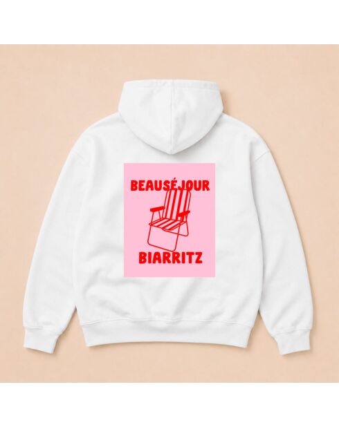 Hoodie en coton Biarritz blanc