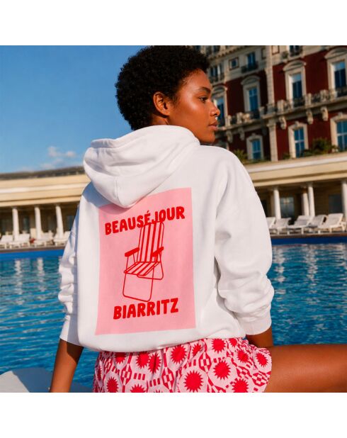 Hoodie en coton Biarritz blanc
