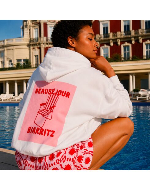 Hoodie en coton Biarritz blanc